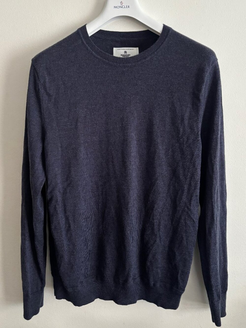 Reigning Champ Lightweight Navy Blue Merino Wool Crewneck Sweater- Medium- Large